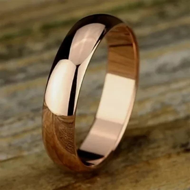 Mens 5MM 10K Gold Wedding Band