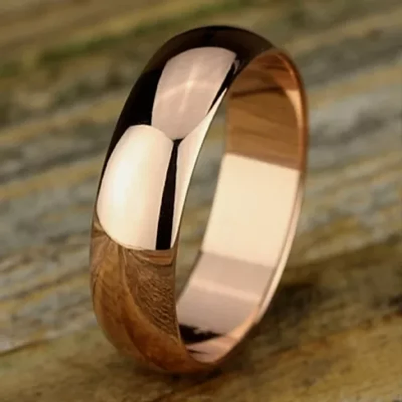 Mens 6MM 14K Gold Wedding Band