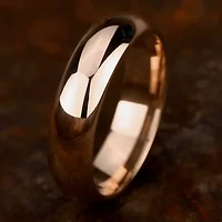 Mens 14K White Gold 6MM High Dome Comfort-Fit Wedding Band