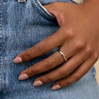 Womens 2MM 10K White Gold Wedding Band