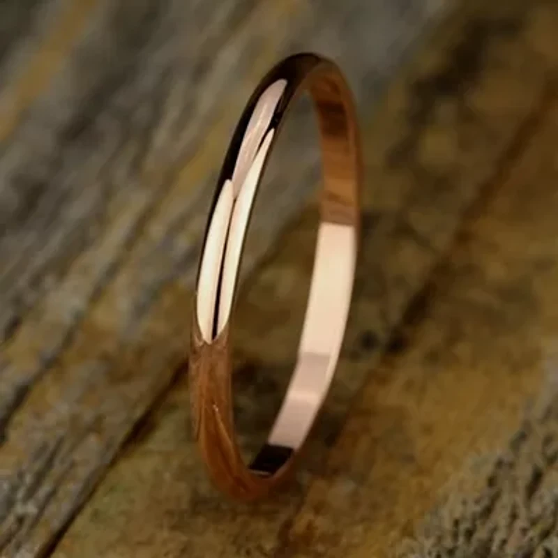 Womens 2MM 10K White Gold Wedding Band