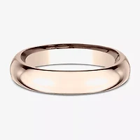 Womens 14K White Gold 4MM High Dome Comfort-Fit Wedding Band