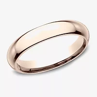 Womens 14K White Gold 4MM High Dome Comfort-Fit Wedding Band