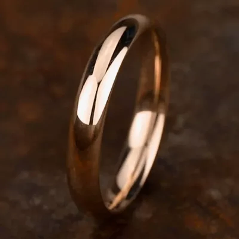 Womens 14K White Gold 4MM High Dome Comfort-Fit Wedding Band