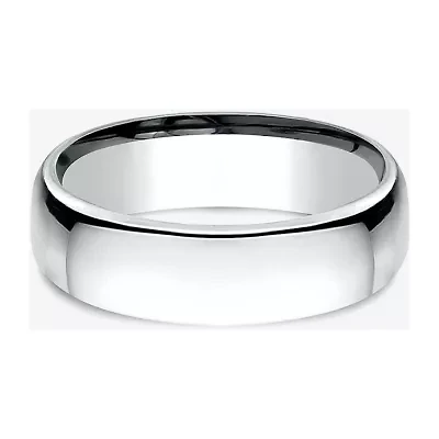 Unisex Adult 6.5MM 10K White Gold Wedding Band