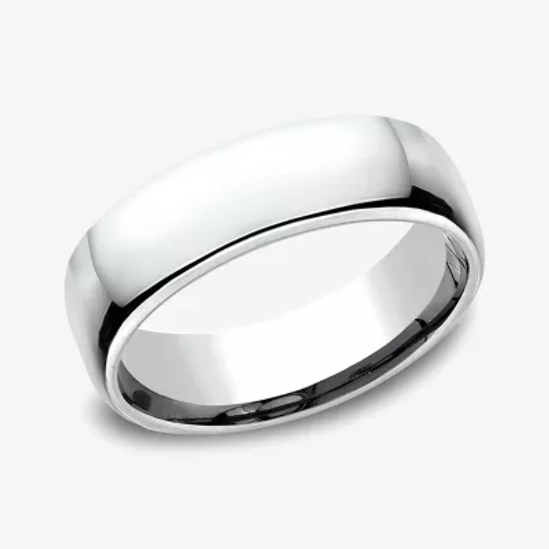 Unisex Adult 6.5MM 10K White Gold Wedding Band
