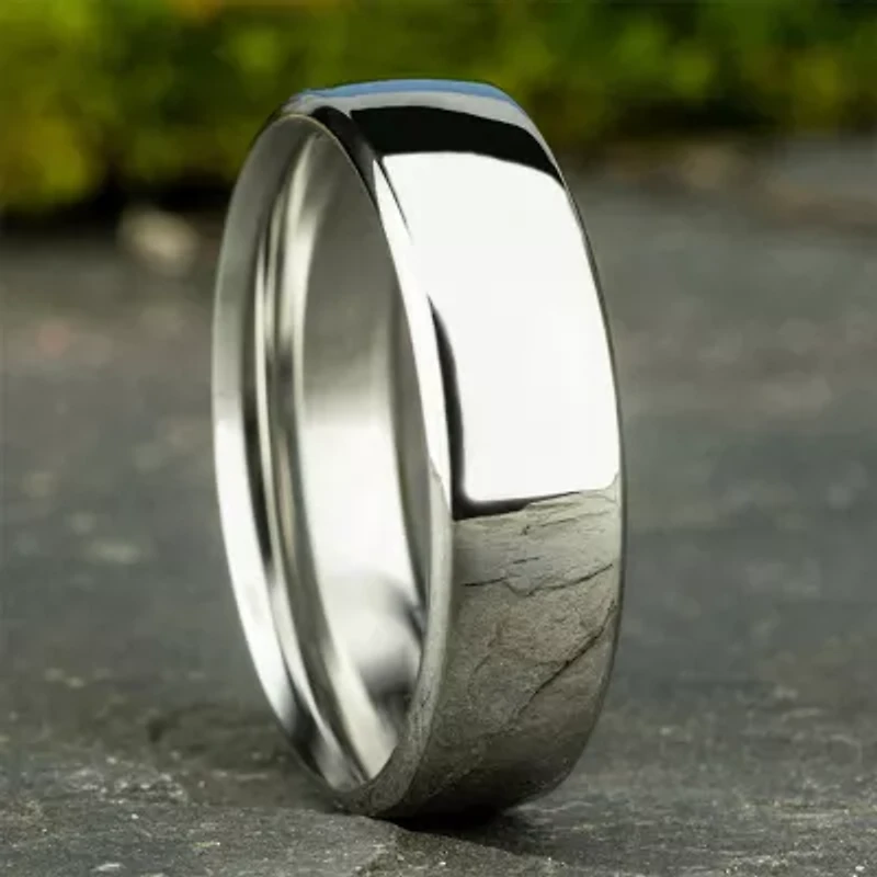 Unisex Adult 6.5MM 10K White Gold Wedding Band
