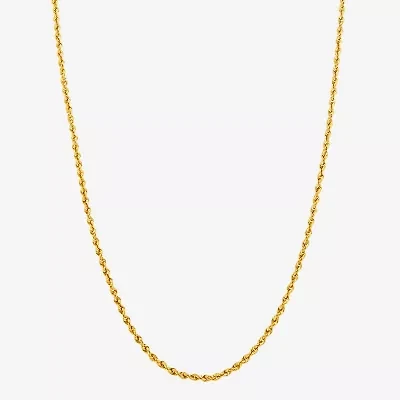 Womens 14K Gold 24 Inch Rope Chain Necklace