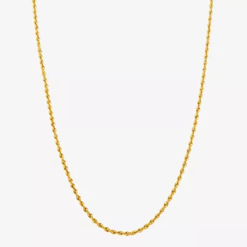 Womens 14K Gold 20 Inch Rope Chain Necklace
