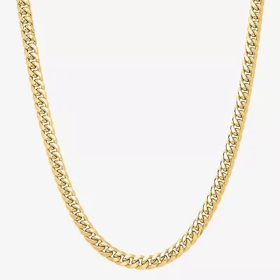 Made in Italy Mens 10K Gold 22 Inch Cuban Chain Necklace