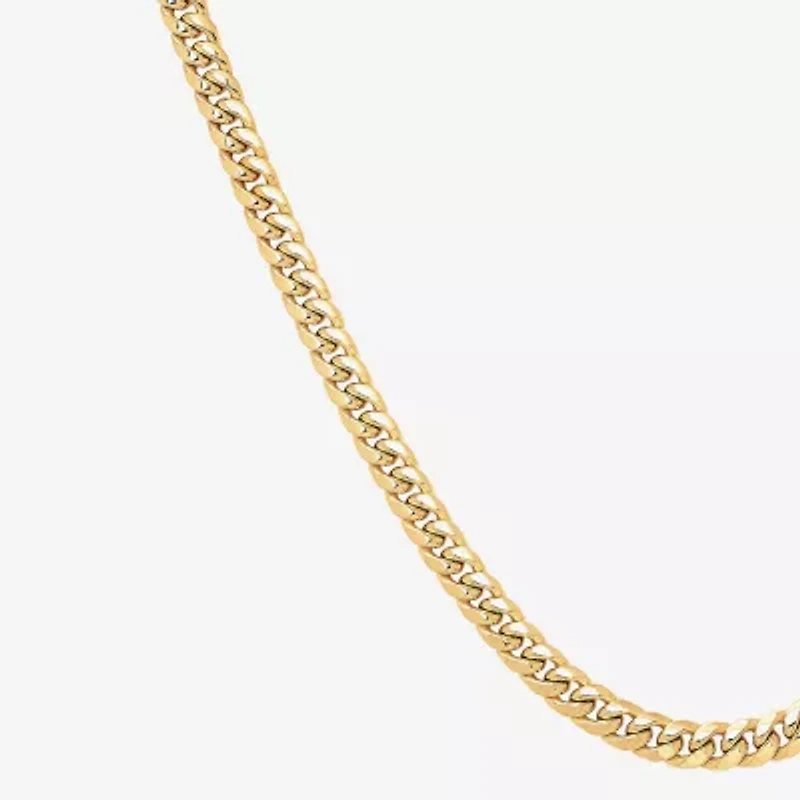 Made in Italy Mens 10K Gold 22 Inch Cuban Chain Necklace