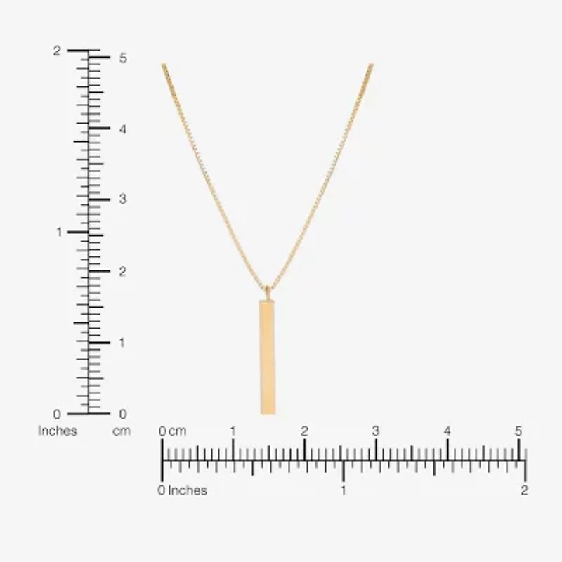 Gold Addiction Womens 10K Gold Bar 18 Inch Pendant Necklace