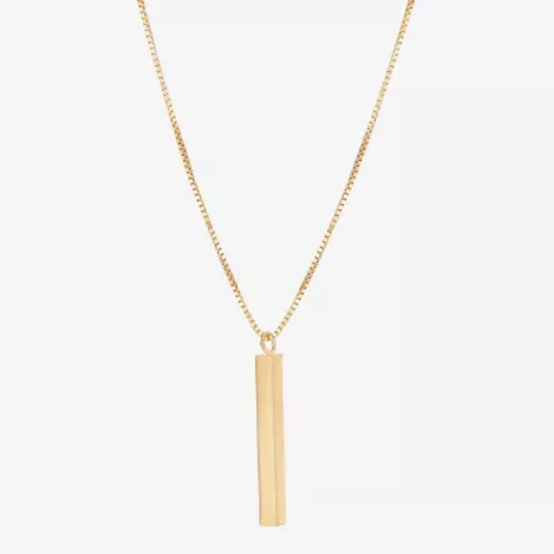 Gold Addiction Womens 10K Gold Bar 18 Inch Pendant Necklace