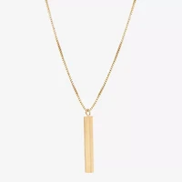 Gold Addiction Womens 10K Gold Bar 18 Inch Pendant Necklace