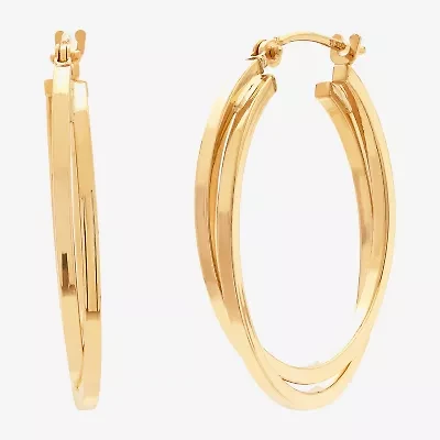 Womens 14K Gold 27.5mm Hoop Earrings