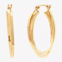 Womens 14K Gold 27.5mm Hoop Earrings