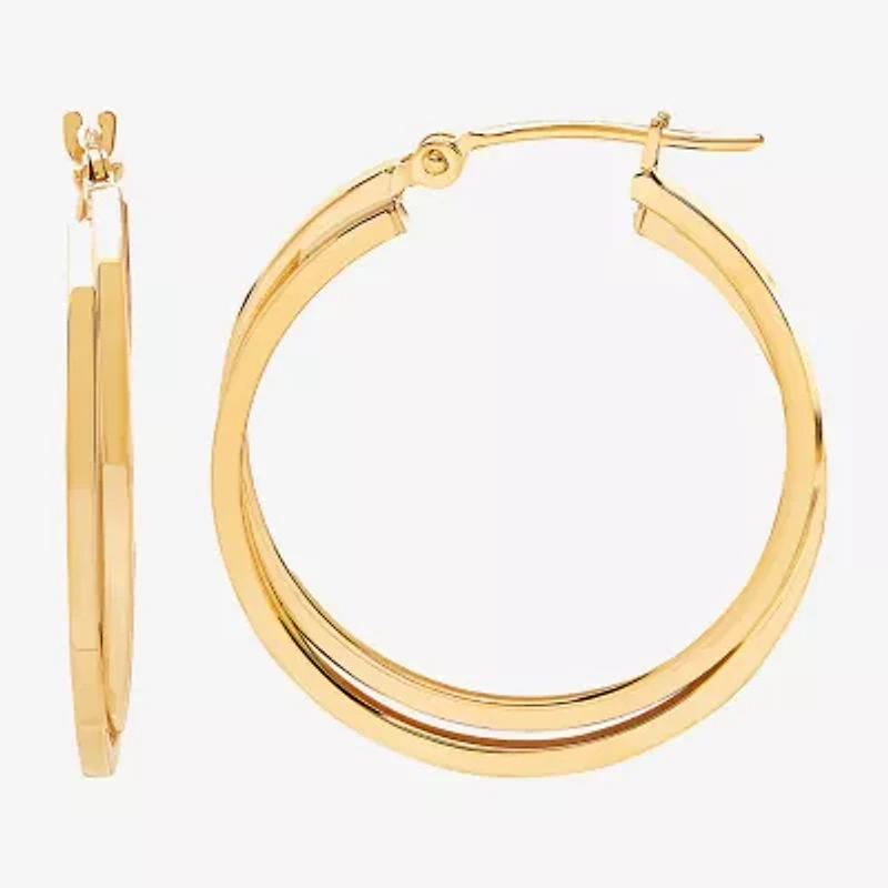 Womens 14K Gold 27.5mm Hoop Earrings