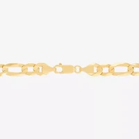 Made in Italy Mens 14K Gold Over Silver 8 1/2 Inch Solid Figaro Chain Bracelet