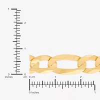 Made in Italy Mens 14K Gold Over Silver 8 1/2 Inch Solid Figaro Chain Bracelet