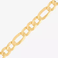 Made in Italy Mens 14K Gold Over Silver 8 1/2 Inch Solid Figaro Chain Bracelet