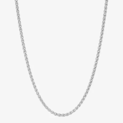 Made in Italy Womens Sterling Silver Inch Wheat Chain Necklace