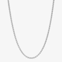 Made in Italy Womens Sterling Silver Inch Wheat Chain Necklace
