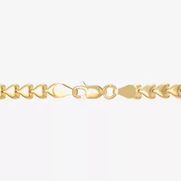 Made in Italy Womens 14K Gold Over Silver 9 Inch Hollow Stampato Chain Bracelet
