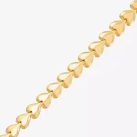 Made in Italy Womens 14K Gold Over Silver 9 Inch Hollow Stampato Chain Bracelet