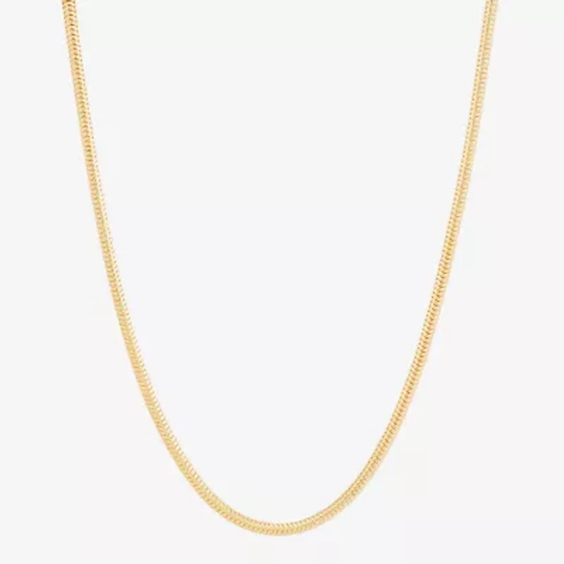 Made in Italy Womens 14K Gold Over Silver 18 Inch Snake Chain Necklace