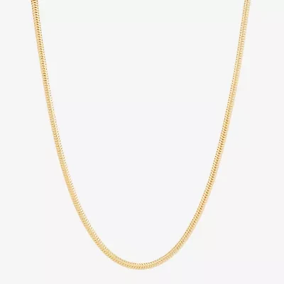Made in Italy Womens 14K Gold Over Silver 18 Inch Snake Chain Necklace