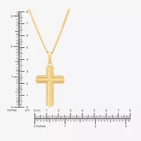 Cross Mens 14K Gold Over Silver Cross 22 Inch Pendant Necklace