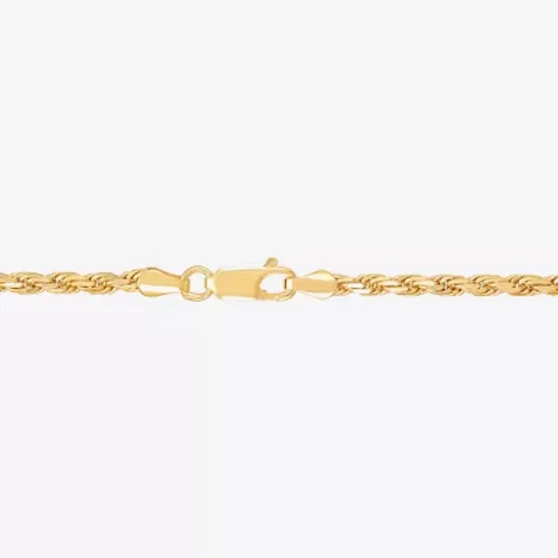 Made in Italy Womens 14K Gold Over Silver 20 Inch Rope Chain Necklace