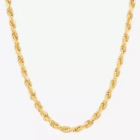Made in Italy Womens 14K Gold Over Silver 20 Inch Rope Chain Necklace
