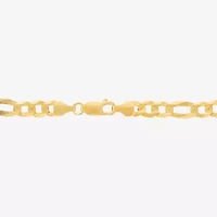 Made in Italy Mens 14K Gold Over Silver 8 1/2 Inch Hollow Figaro Chain Bracelet
