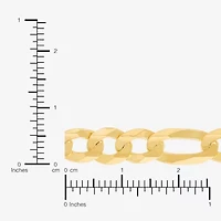 Made in Italy Mens 14K Gold Over Silver 8 1/2 Inch Hollow Figaro Chain Bracelet