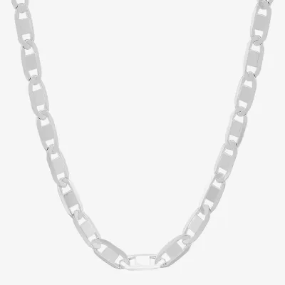 Made in Italy Mens Sterling Silver 20 Inch Mariner Chain Necklace