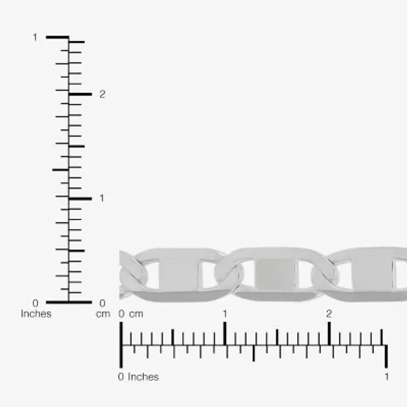 Made in Italy Mens Sterling Silver 20 Inch Mariner Chain Necklace