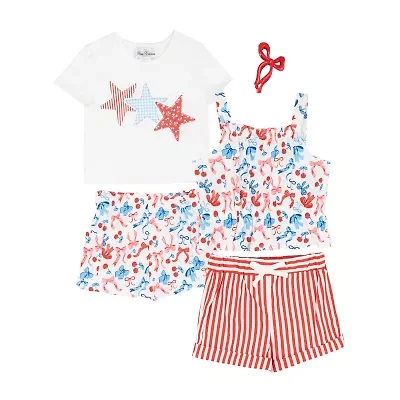 Rare Editions Americana Toddler Girls 4-pc. Short Set