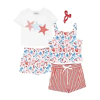 Rare Editions Americana Toddler Girls 4-pc. Short Set