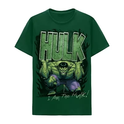 Mens Crew Neck Short Sleeve Regular Fit Hulk Graphic T-Shirt