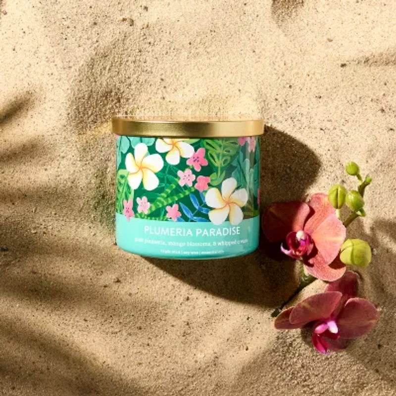 Distant Lands 14oz Plumeria Paradise 3-Wick Scented Jar Candle