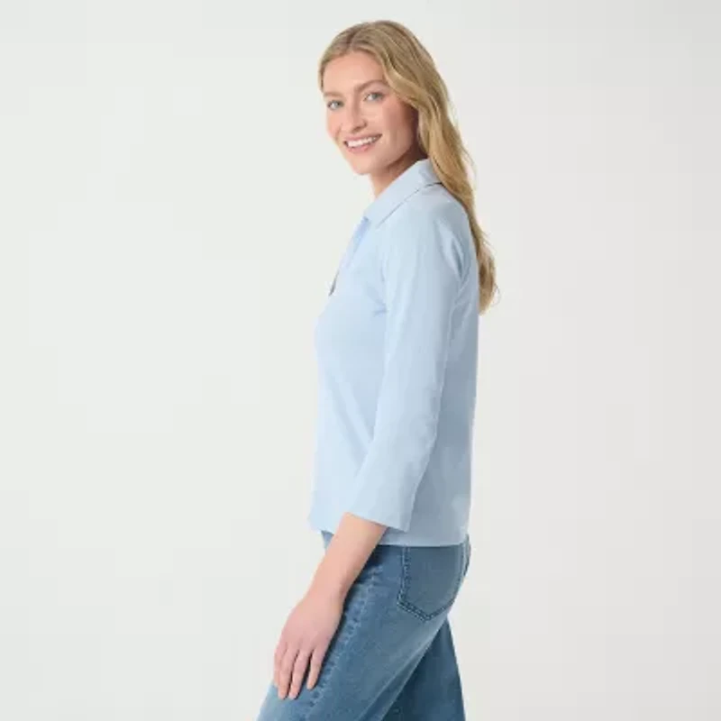 Gloria Vanderbilt Women's 3/4 Sleeve Neve Shirt