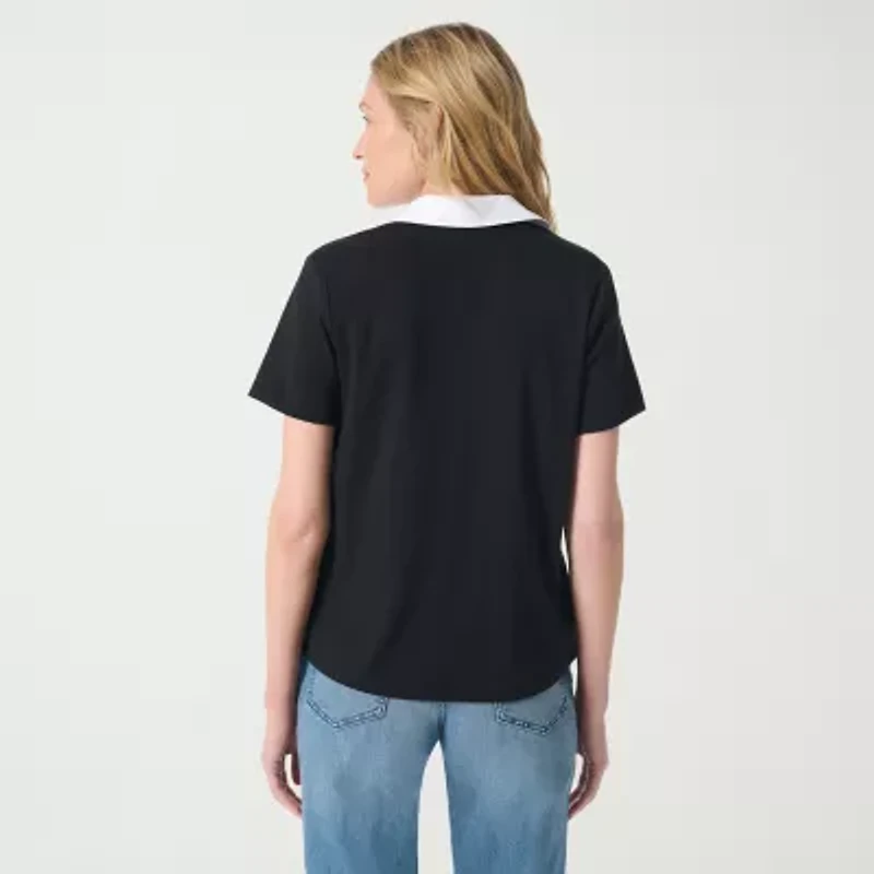 Gloria Vanderbilt Womens Short Sleeve Layered Top