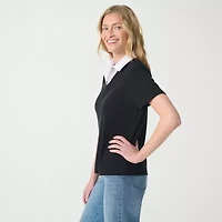 Gloria Vanderbilt Womens Short Sleeve Layered Top