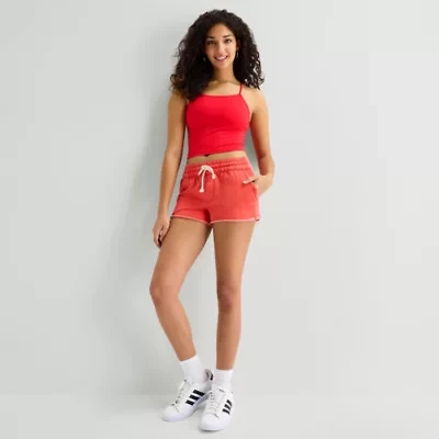 Arizona Womens Mid Rise Juniors Jogger Short