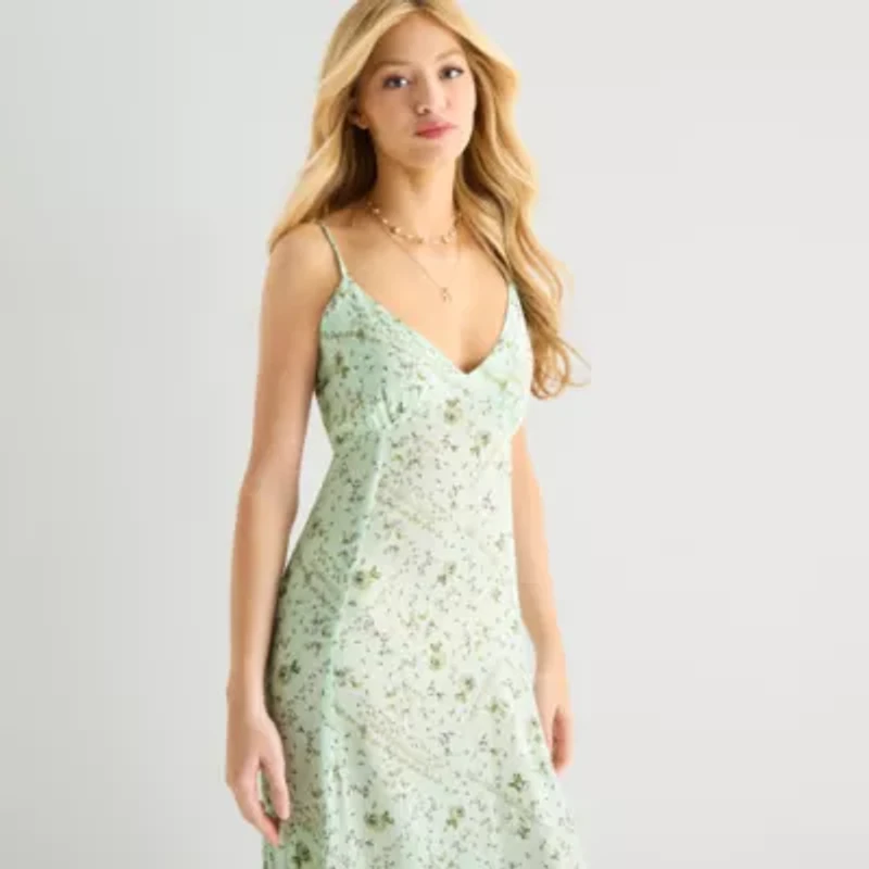 Forever 21 Womens Juniors Sleeveless Floral Maxi Dress