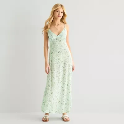Forever 21 Womens Juniors Sleeveless Floral Maxi Dress