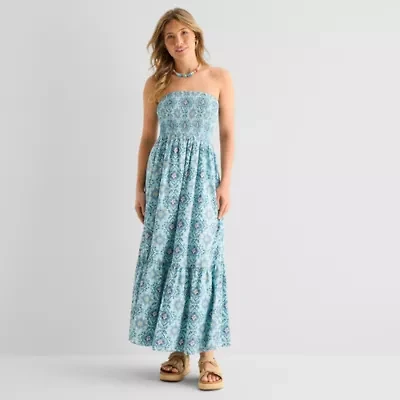 Arizona Womens Juniors Floral Maxi Dress