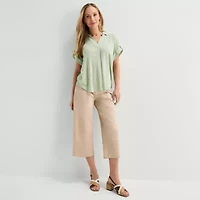 Liz Claiborne Womens Short Sleeve Blouse