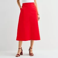Liz Claiborne Womens Midi A-Line Skirt